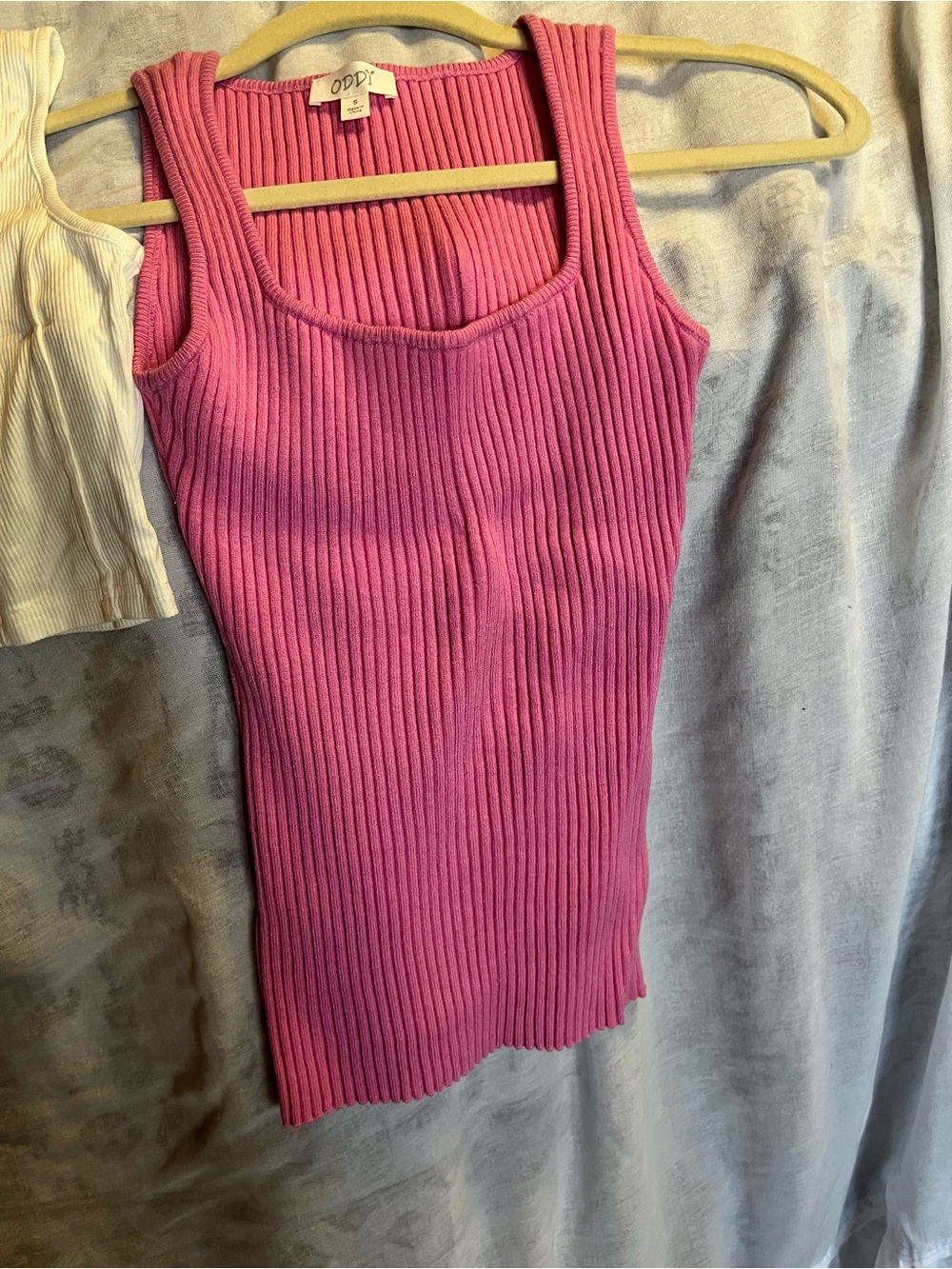 ODDY Ribbed Hot Pink Tank Top AND POL BRALETTE SM